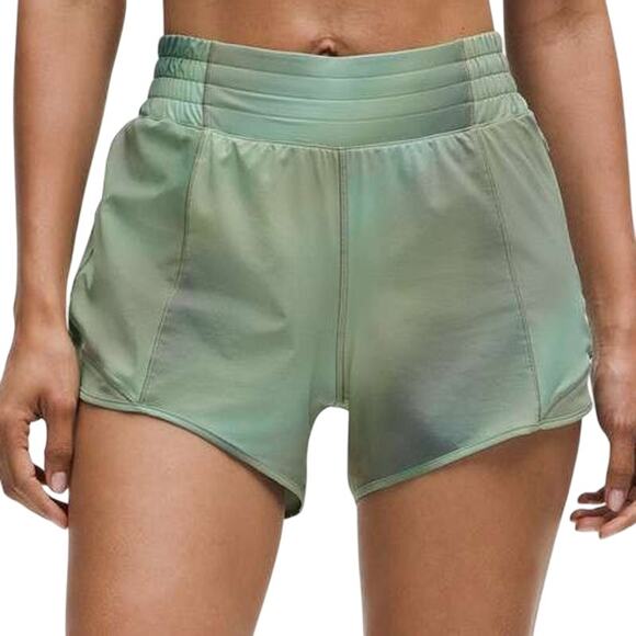 Lululemon Hotty Hot High-Rise Lined Short 4" Chroma Drift Green Size 2 NWT - Picture 3 of 12